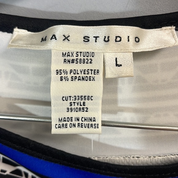 NWT Max Studio back/blue geometric dress - Picture 2 of 5